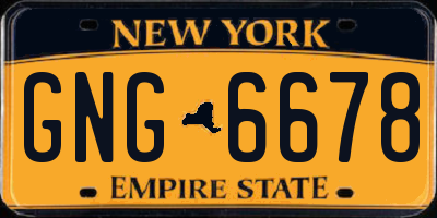 NY license plate GNG6678