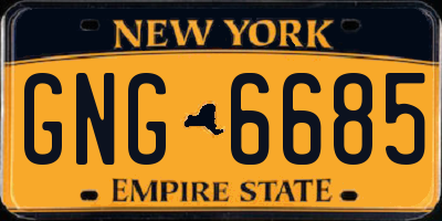 NY license plate GNG6685