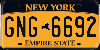 NY license plate GNG6692