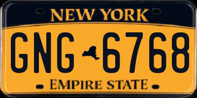 NY license plate GNG6768