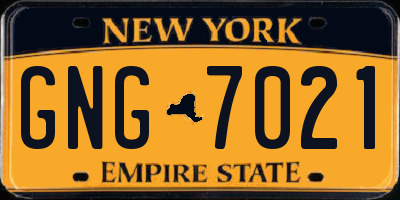 NY license plate GNG7021
