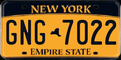NY license plate GNG7022