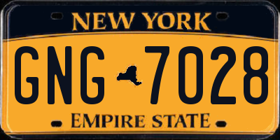 NY license plate GNG7028