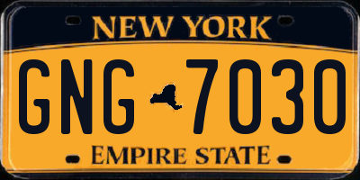 NY license plate GNG7030