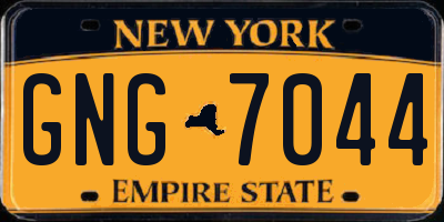 NY license plate GNG7044