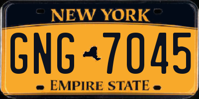 NY license plate GNG7045