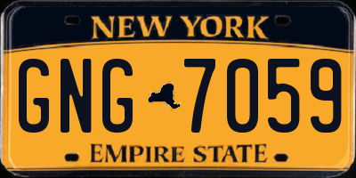 NY license plate GNG7059