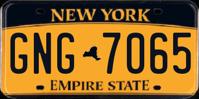 NY license plate GNG7065