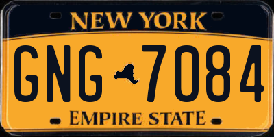 NY license plate GNG7084