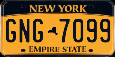 NY license plate GNG7099