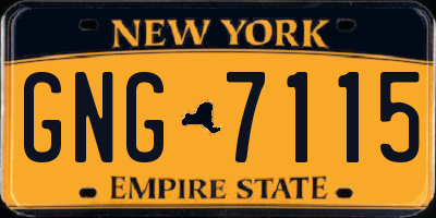 NY license plate GNG7115