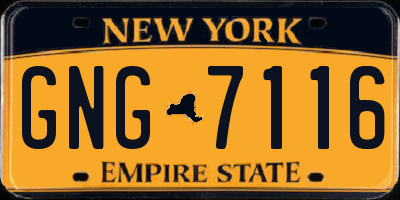 NY license plate GNG7116