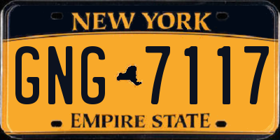 NY license plate GNG7117