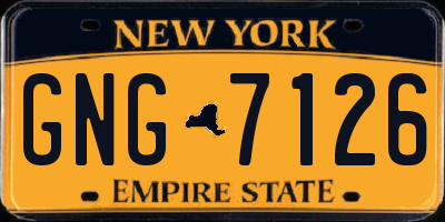 NY license plate GNG7126