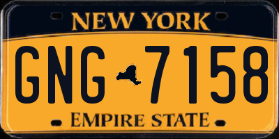 NY license plate GNG7158