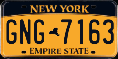 NY license plate GNG7163