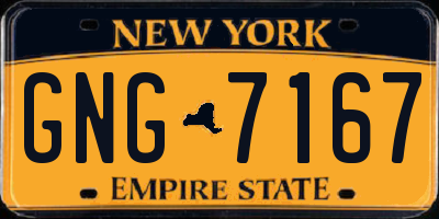 NY license plate GNG7167