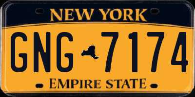 NY license plate GNG7174