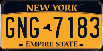 NY license plate GNG7183