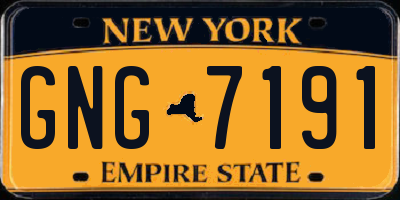 NY license plate GNG7191