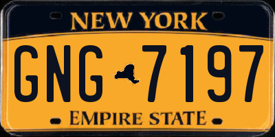 NY license plate GNG7197