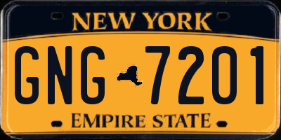 NY license plate GNG7201