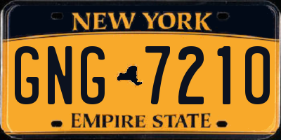NY license plate GNG7210