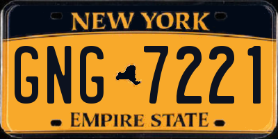 NY license plate GNG7221