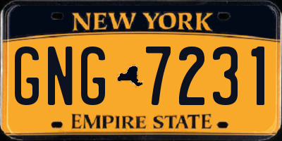 NY license plate GNG7231