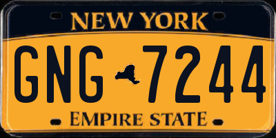NY license plate GNG7244