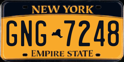 NY license plate GNG7248