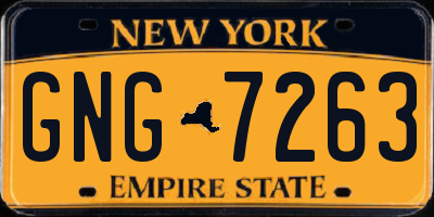 NY license plate GNG7263