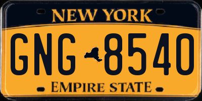 NY license plate GNG8540