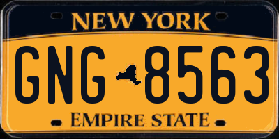 NY license plate GNG8563