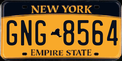 NY license plate GNG8564