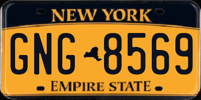 NY license plate GNG8569