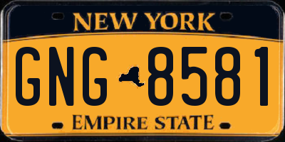 NY license plate GNG8581