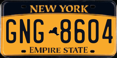 NY license plate GNG8604