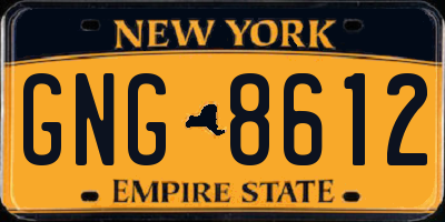 NY license plate GNG8612