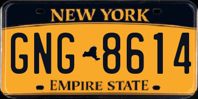 NY license plate GNG8614
