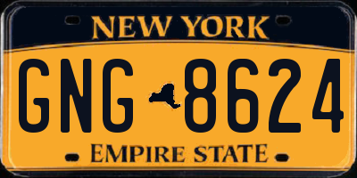 NY license plate GNG8624