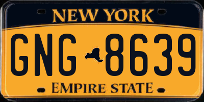 NY license plate GNG8639