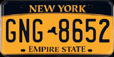 NY license plate GNG8652