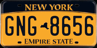 NY license plate GNG8656