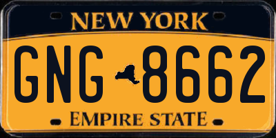NY license plate GNG8662