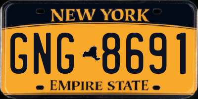 NY license plate GNG8691