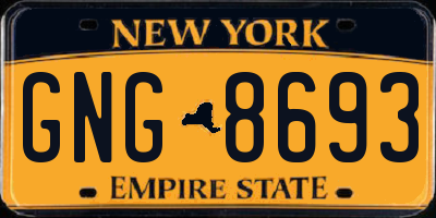 NY license plate GNG8693