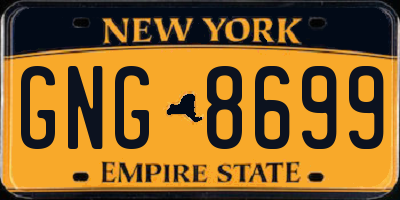 NY license plate GNG8699