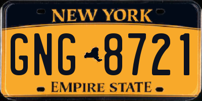 NY license plate GNG8721