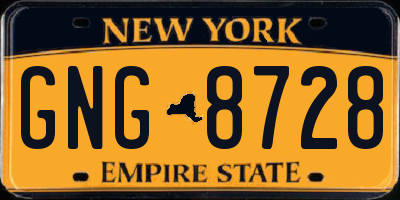 NY license plate GNG8728